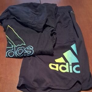 adidas Boys Matching Set - Black with Neon Accents
